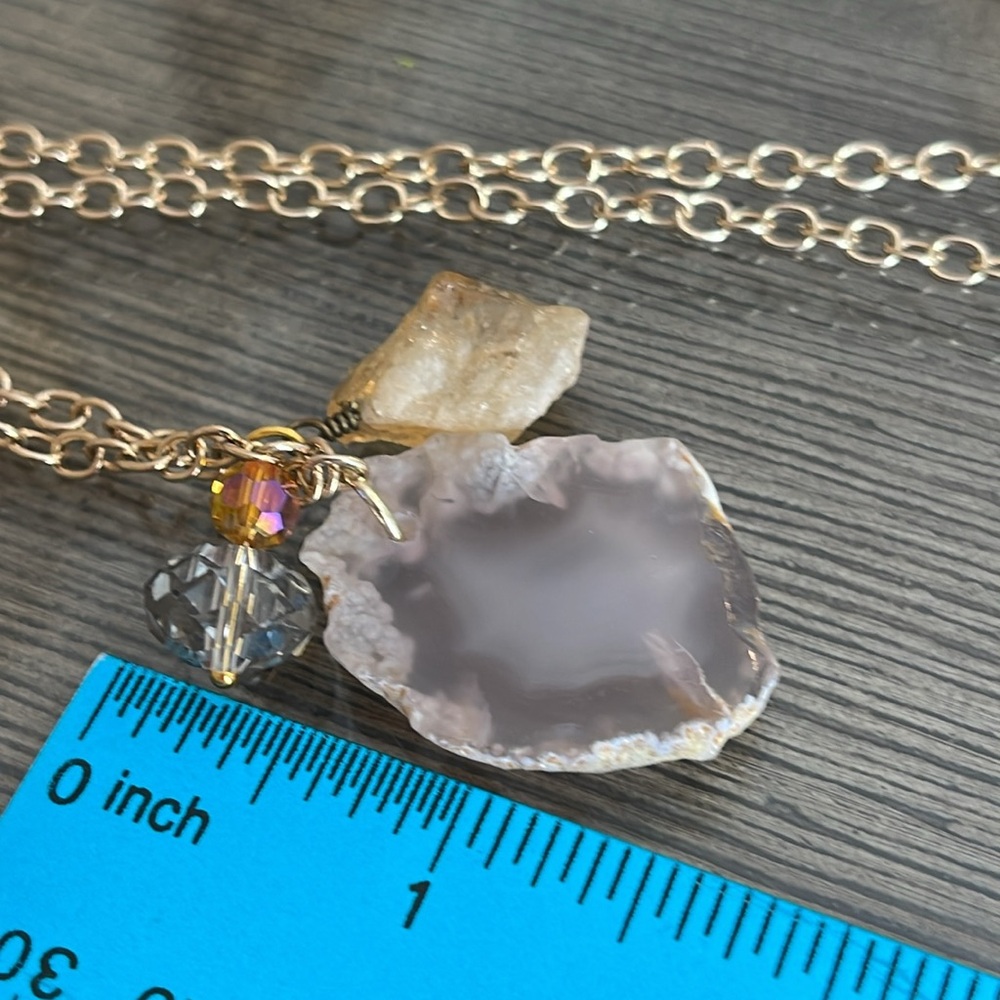 Barse Stone & Crystal Elegant Gold-tone Charm Necklace - Picture 5 of 15